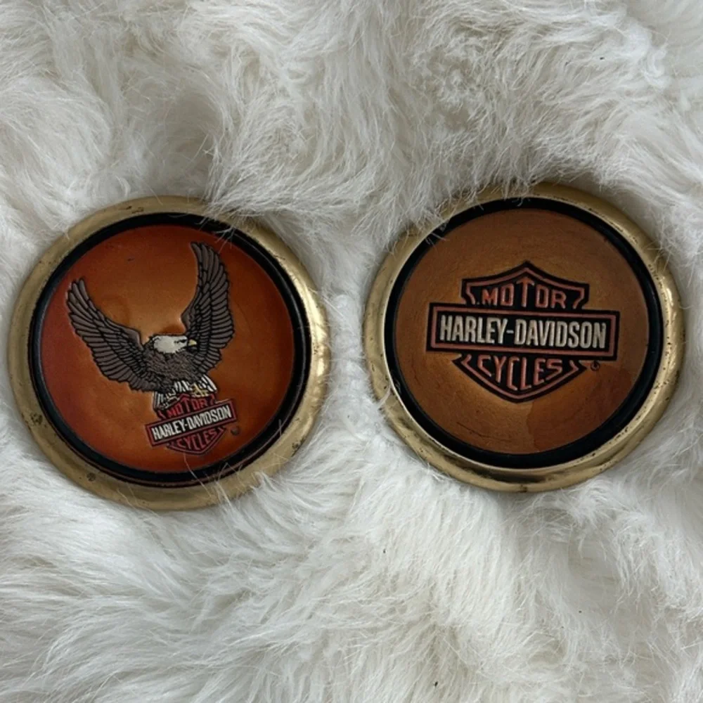 Harley-Davidson vintage Eagle Coasters in Orange and Brown